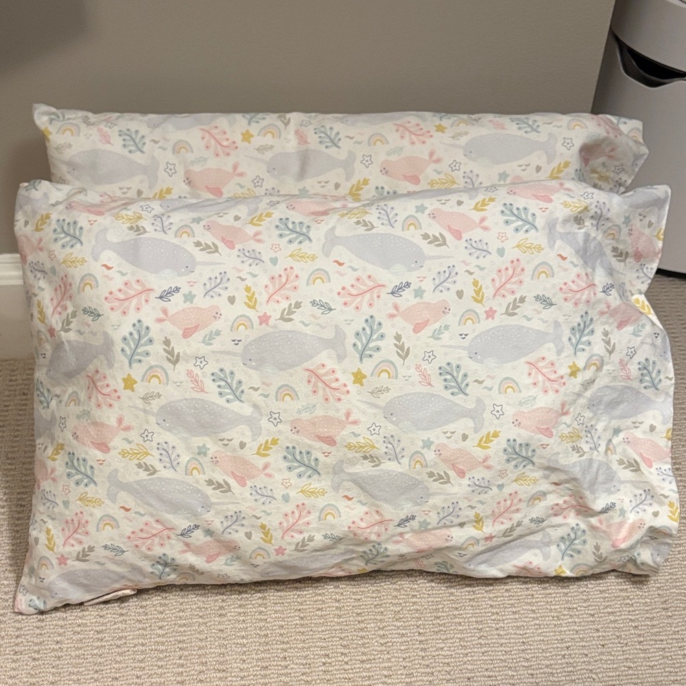 Keababies My Little Dreamy Pillow Toddlers with Narwhal Pillowcases Set of 2